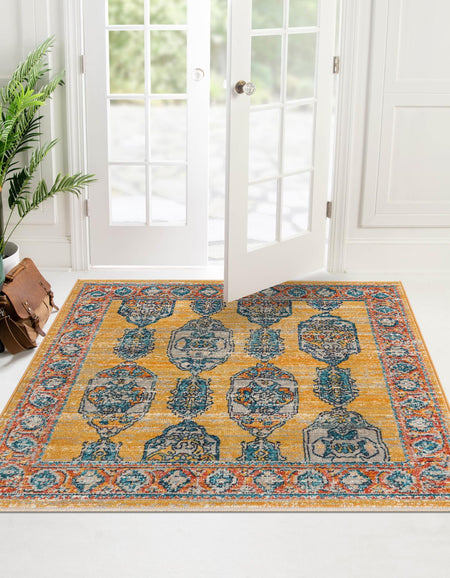 Seville Stripes Collection Area Rug -  Granada (Yellow)