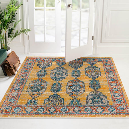 Seville Stripes Collection Area Rug -  Granada (Yellow)