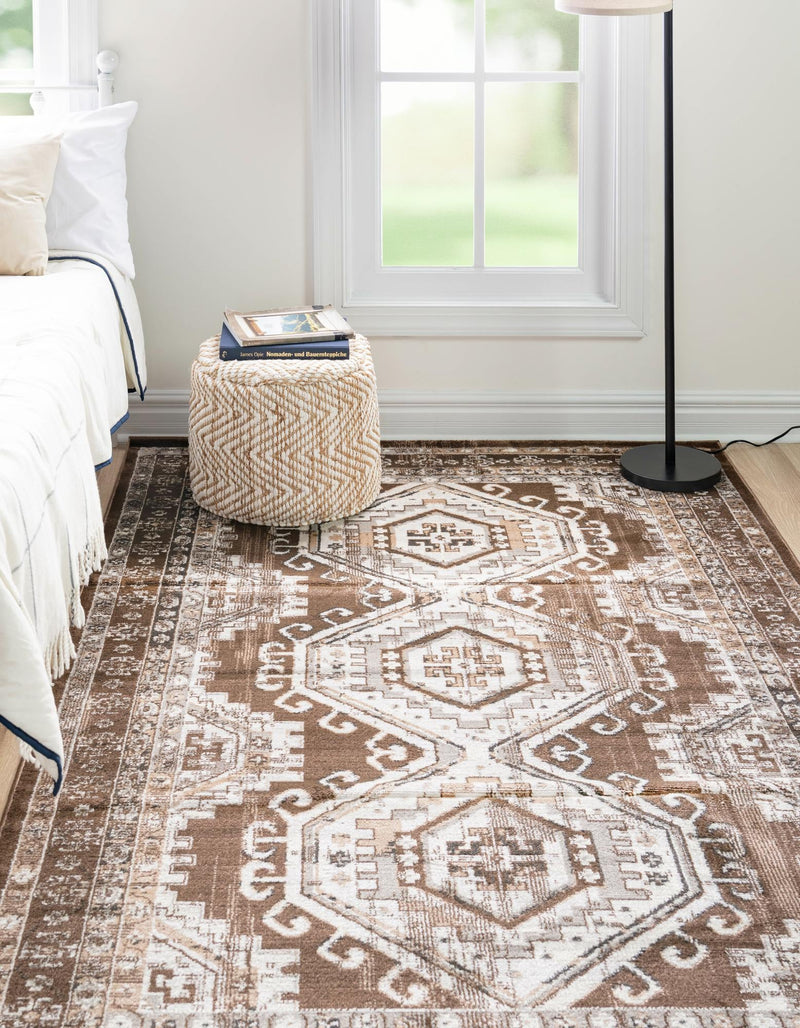 Savannah Elegance Collection Area Rug -  Tybee (Brown) Rectangle Brown  lifestyle 3