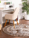 Savannah Elegance Collection Area Rug -  Tybee (Brown) Round Brown  lifestyle 20