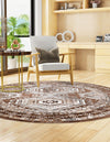 Savannah Elegance Collection Area Rug -  Tybee (Brown) Round Brown  lifestyle 54