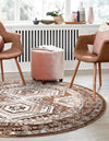 Savannah Elegance Collection Area Rug -  Tybee (Brown) Round Brown  lifestyle 64