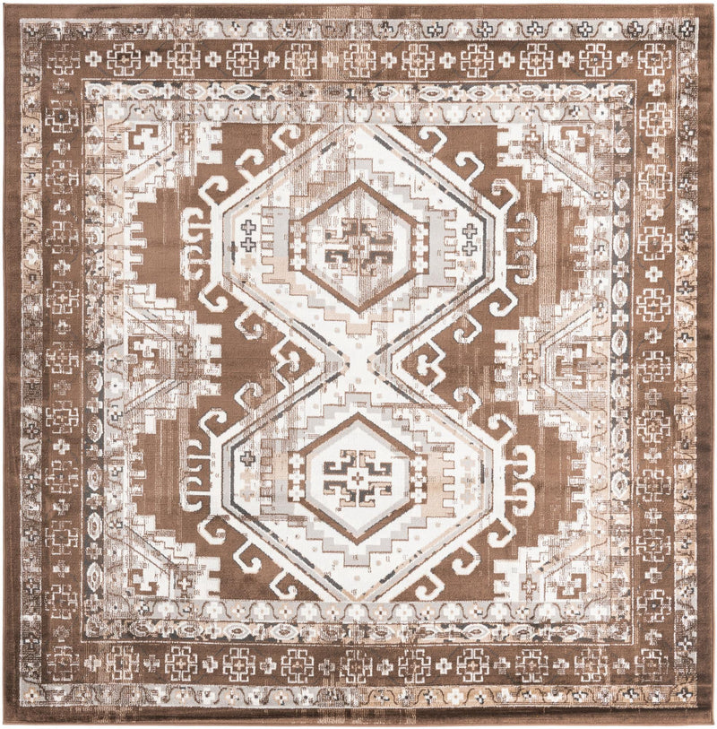 Savannah Elegance Collection Area Rug -  Tybee (Brown) Square Brown  lifestyle 16