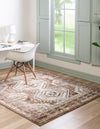 Savannah Elegance Collection Area Rug -  Tybee (Brown) Square Brown  lifestyle 26