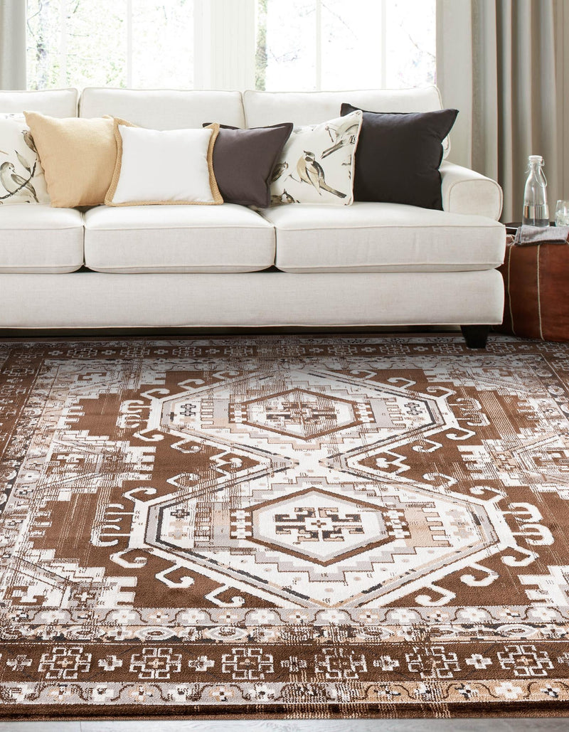 Savannah Elegance Collection Area Rug -  Tybee (Brown) Square Brown  lifestyle 70