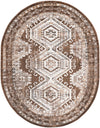 Savannah Elegance Collection Area Rug -  Tybee (Brown) Oval Brown  lifestyle 17