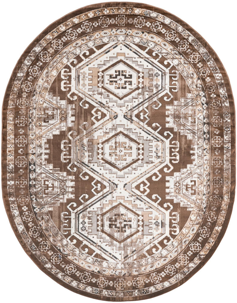 Savannah Elegance Collection Area Rug -  Tybee (Brown) Oval Brown  lifestyle 17