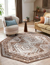 Savannah Elegance Collection Area Rug -  Tybee (Brown) Octagon Brown  lifestyle 44