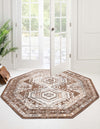 Savannah Elegance Collection Area Rug -  Tybee (Brown) Octagon Brown  lifestyle 50