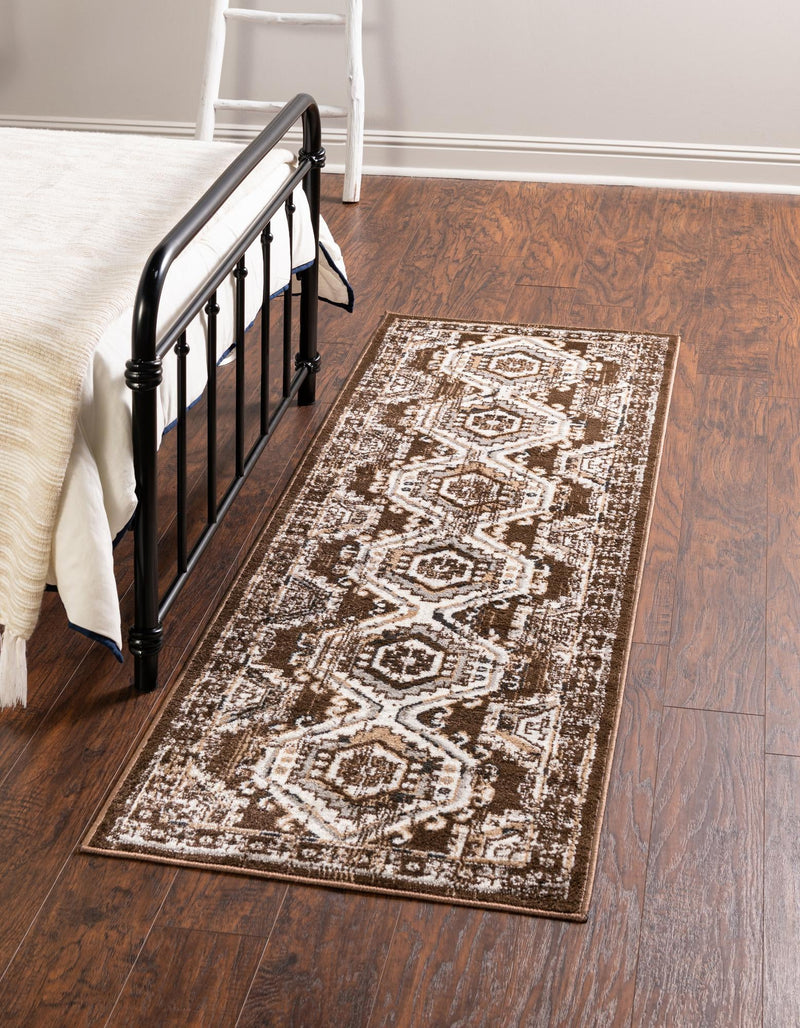 Savannah Elegance Collection Area Rug -  Tybee (Brown) Runner Brown  lifestyle 24