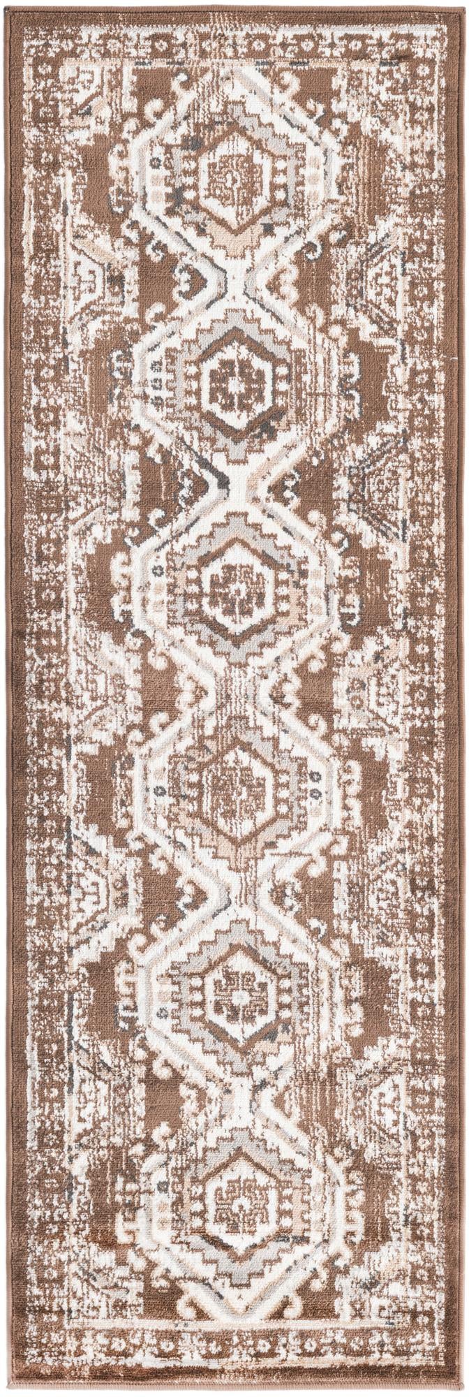 Savannah Elegance Collection Area Rug -  Tybee (Brown) Runner Brown  lifestyle 19