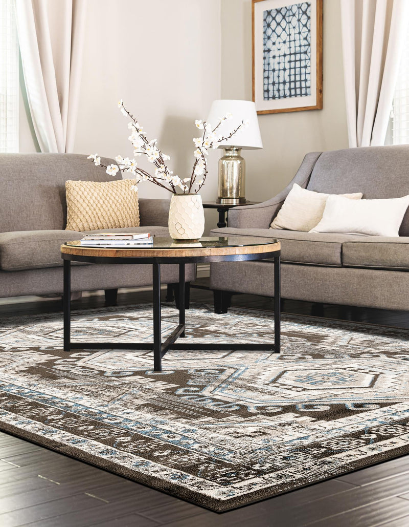 Savannah Elegance Collection Area Rug -  Tybee (Gray) Rectangle Gray  lifestyle 5