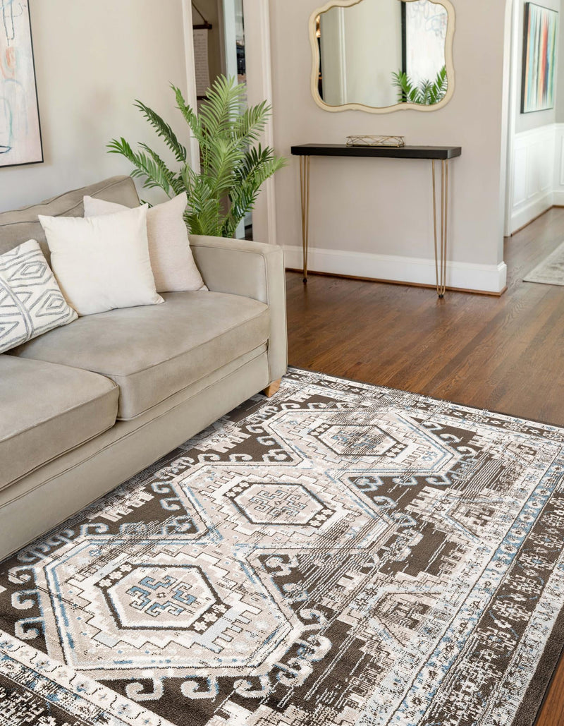 Savannah Elegance Collection Area Rug -  Tybee (Gray) Rectangle Gray  lifestyle 10