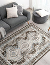 Savannah Elegance Collection Area Rug -  Tybee (Gray) Rectangle Gray  lifestyle 11