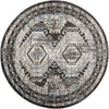 Savannah Elegance Collection Area Rug -  Tybee (Gray) Round Gray  lifestyle 9