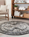 Savannah Elegance Collection Area Rug -  Tybee (Gray) Round Gray  lifestyle 19