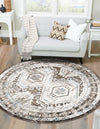 Savannah Elegance Collection Area Rug -  Tybee (Gray) Round Gray  lifestyle 64