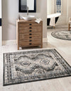 Savannah Elegance Collection Area Rug -  Tybee (Gray) Square Gray  lifestyle 15