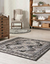 Savannah Elegance Collection Area Rug -  Tybee (Gray) Square Gray  lifestyle 20