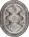 Savannah Elegance Collection Area Rug -  Tybee (Gray) Oval Gray  lifestyle 11