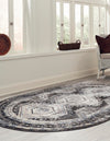 Savannah Elegance Collection Area Rug -  Tybee (Gray) Oval Gray  lifestyle 21