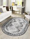 Savannah Elegance Collection Area Rug -  Tybee (Gray) Oval Gray  lifestyle 33