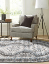 Savannah Elegance Collection Area Rug -  Tybee (Gray) Oval Gray  lifestyle 35