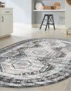 Savannah Elegance Collection Area Rug -  Tybee (Gray) Oval Gray  lifestyle 47