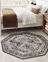 Savannah Elegance Collection Area Rug -  Tybee (Gray) Octagon Gray  lifestyle 17