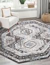 Savannah Elegance Collection Area Rug -  Tybee (Gray) Octagon Gray  lifestyle 38