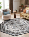 Savannah Elegance Collection Area Rug -  Tybee (Gray) Octagon Gray  lifestyle 40