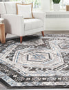 Savannah Elegance Collection Area Rug -  Tybee (Gray) Octagon Gray  lifestyle 44