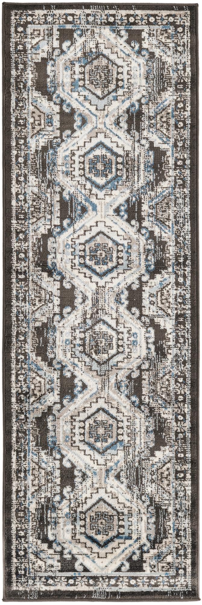 Savannah Elegance Collection Area Rug -  Tybee (Gray) Runner Gray  lifestyle 13