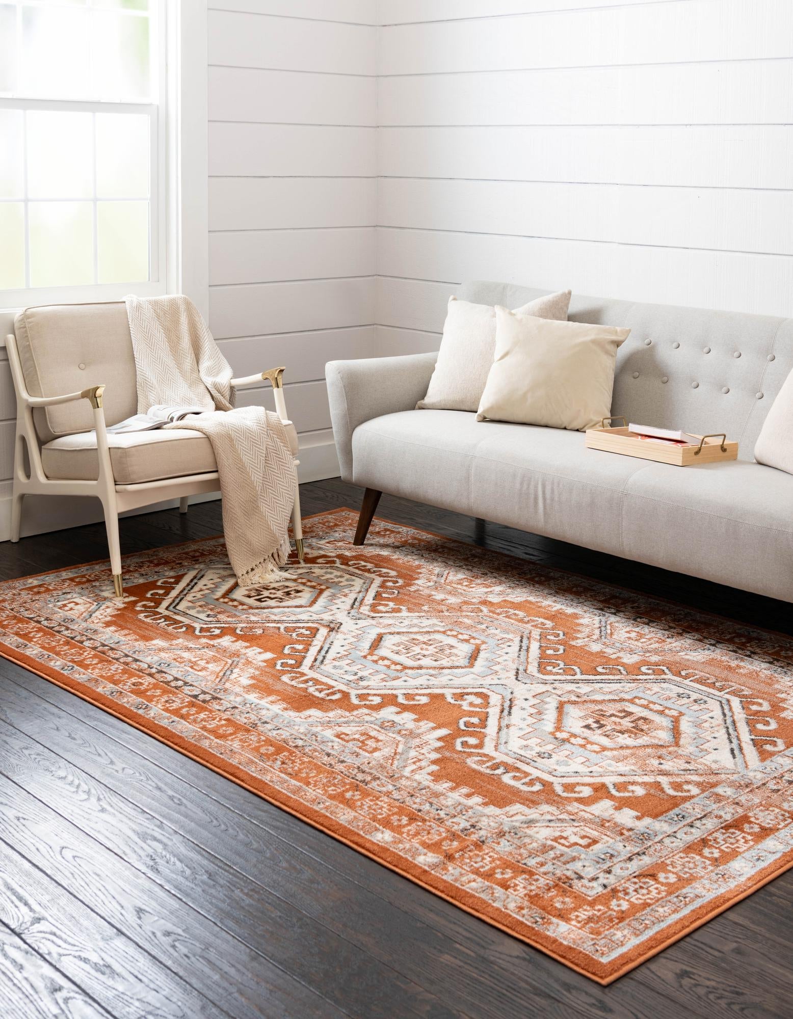 Savannah Elegance Collection Area Rug -  Tybee (Terracotta)