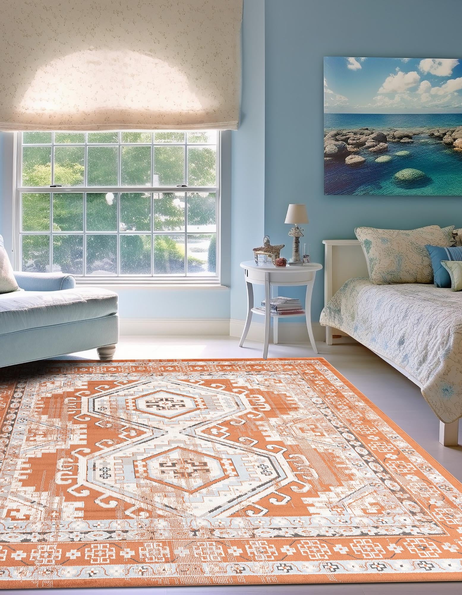 Savannah Elegance Collection Area Rug -  Tybee (Terracotta)