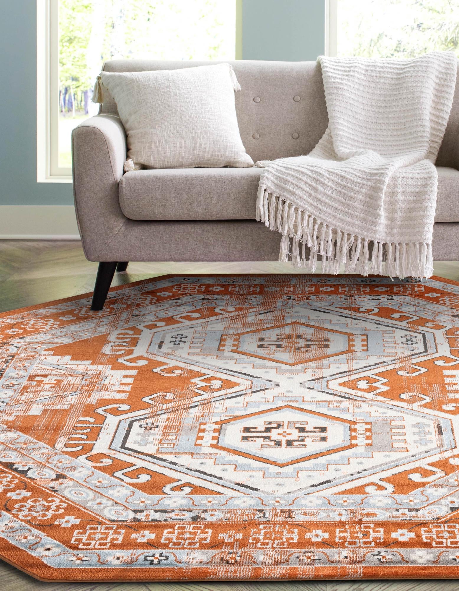 Savannah Elegance Collection Area Rug -  Tybee (Terracotta)