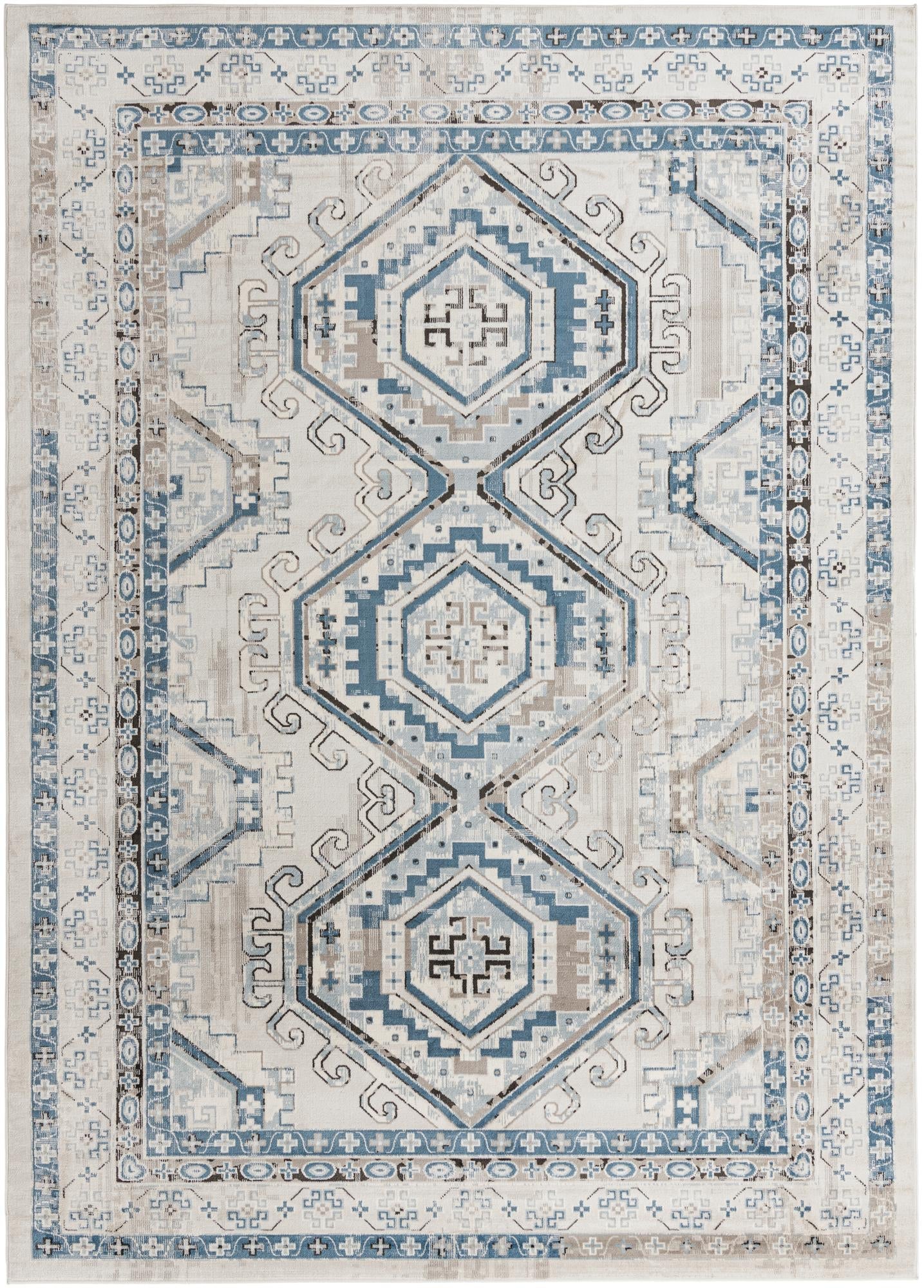 Savannah Elegance Collection Area Rug -  Tybee (Gray Blue)