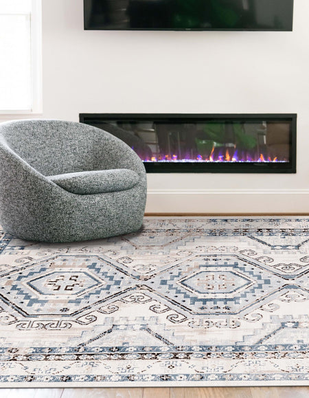 Savannah Elegance Collection Area Rug -  Tybee (Gray Blue)