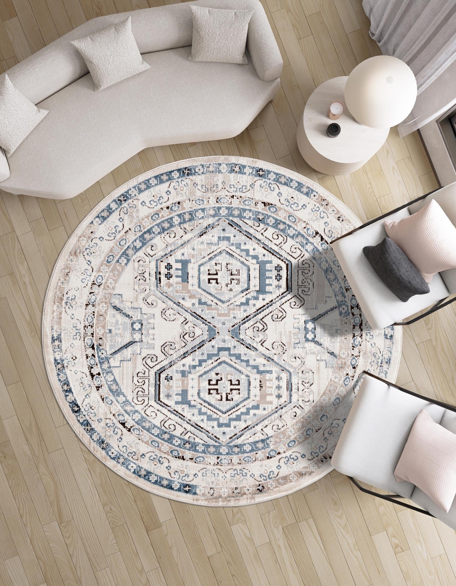 Savannah Elegance Collection Area Rug -  Tybee (Gray Blue)