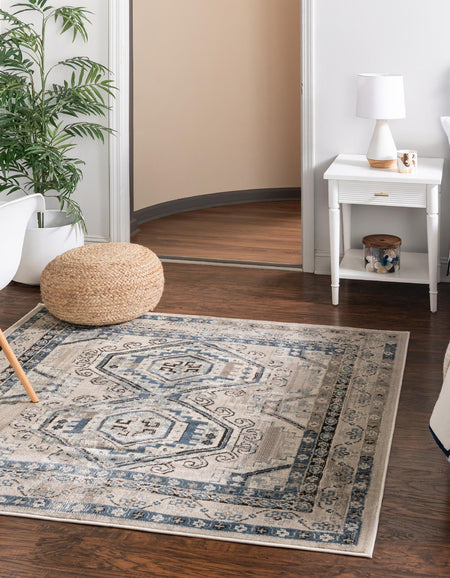 Savannah Elegance Collection Area Rug -  Tybee (Gray Blue)