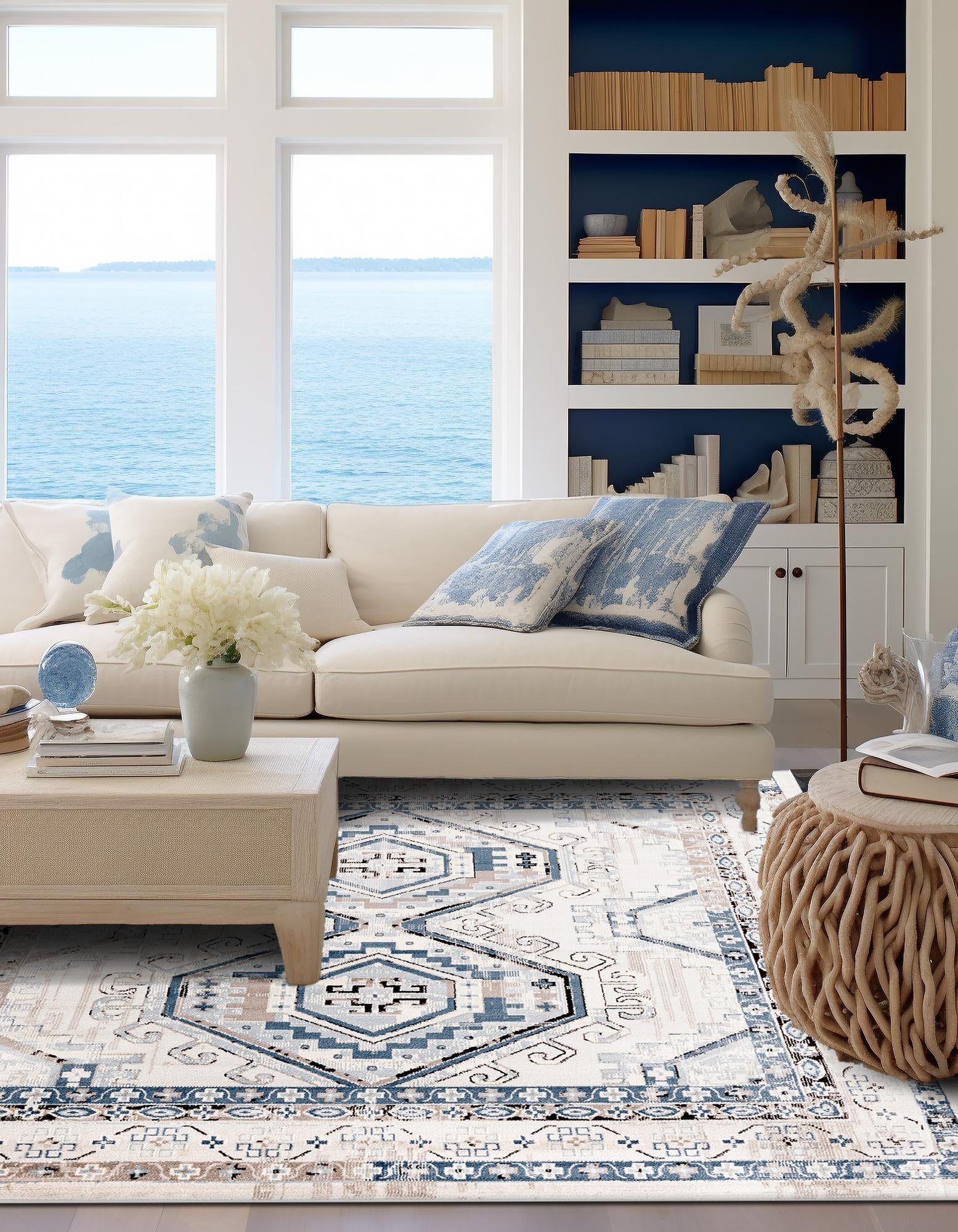 Savannah Elegance Collection Area Rug -  Tybee (Gray Blue)