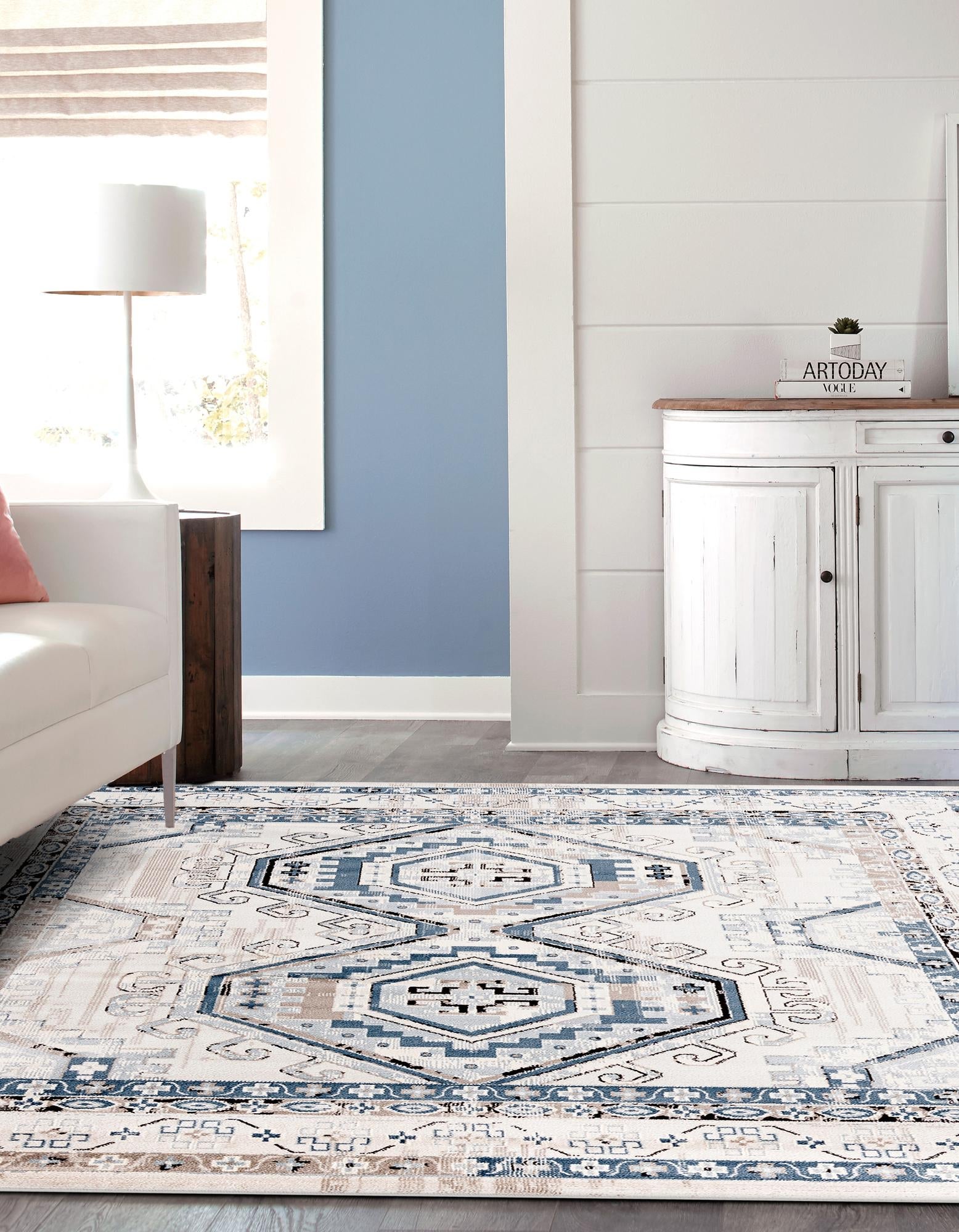 Savannah Elegance Collection Area Rug -  Tybee (Gray Blue)