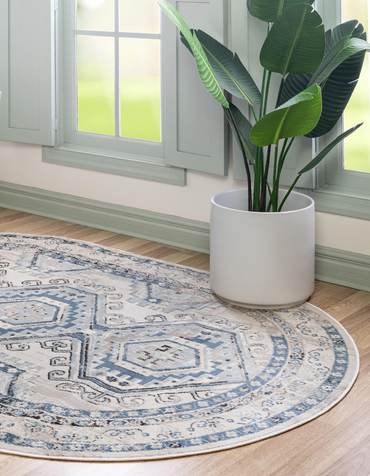 Savannah Elegance Collection Area Rug -  Tybee (Gray Blue)