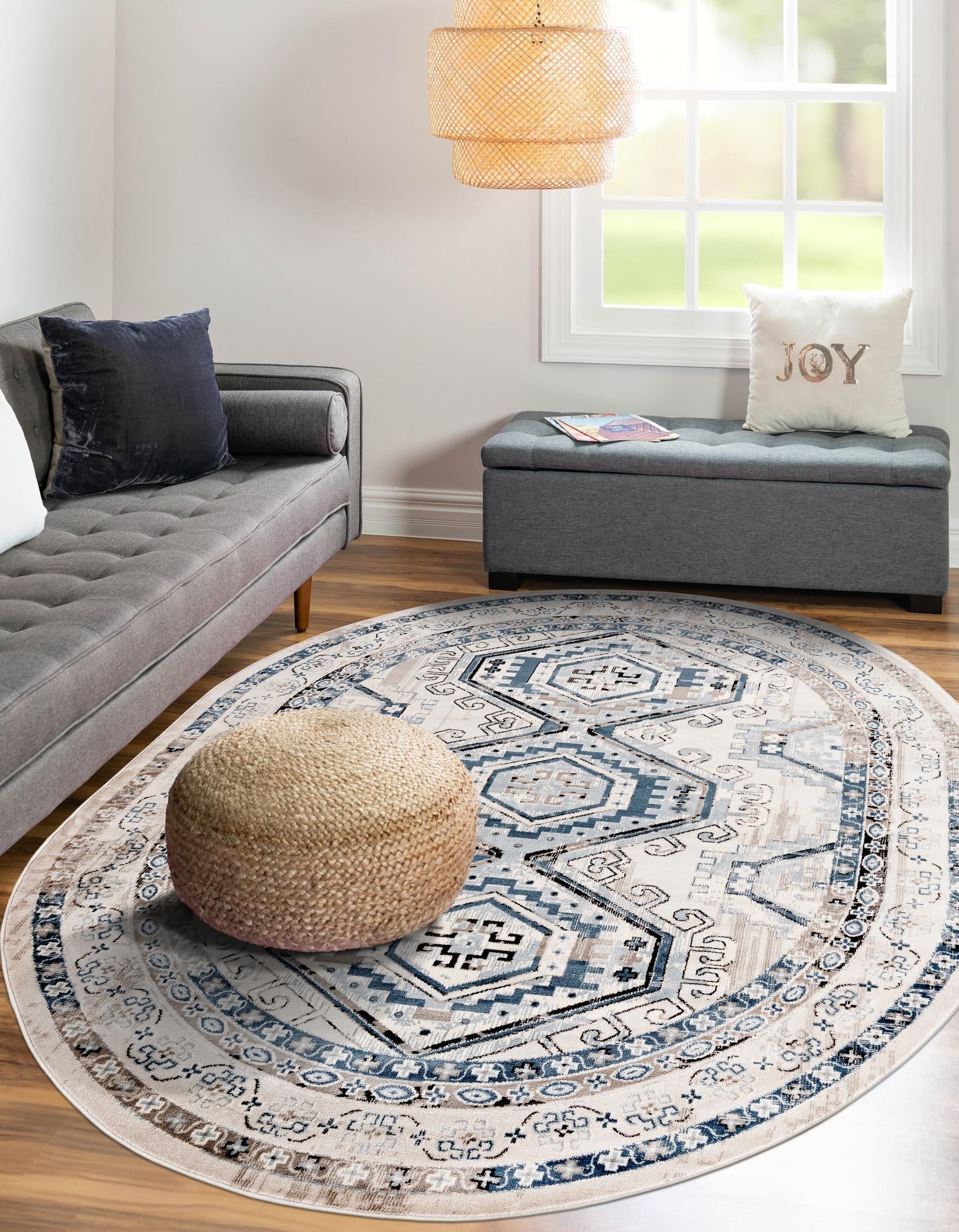 Savannah Elegance Collection Area Rug -  Tybee (Gray Blue)