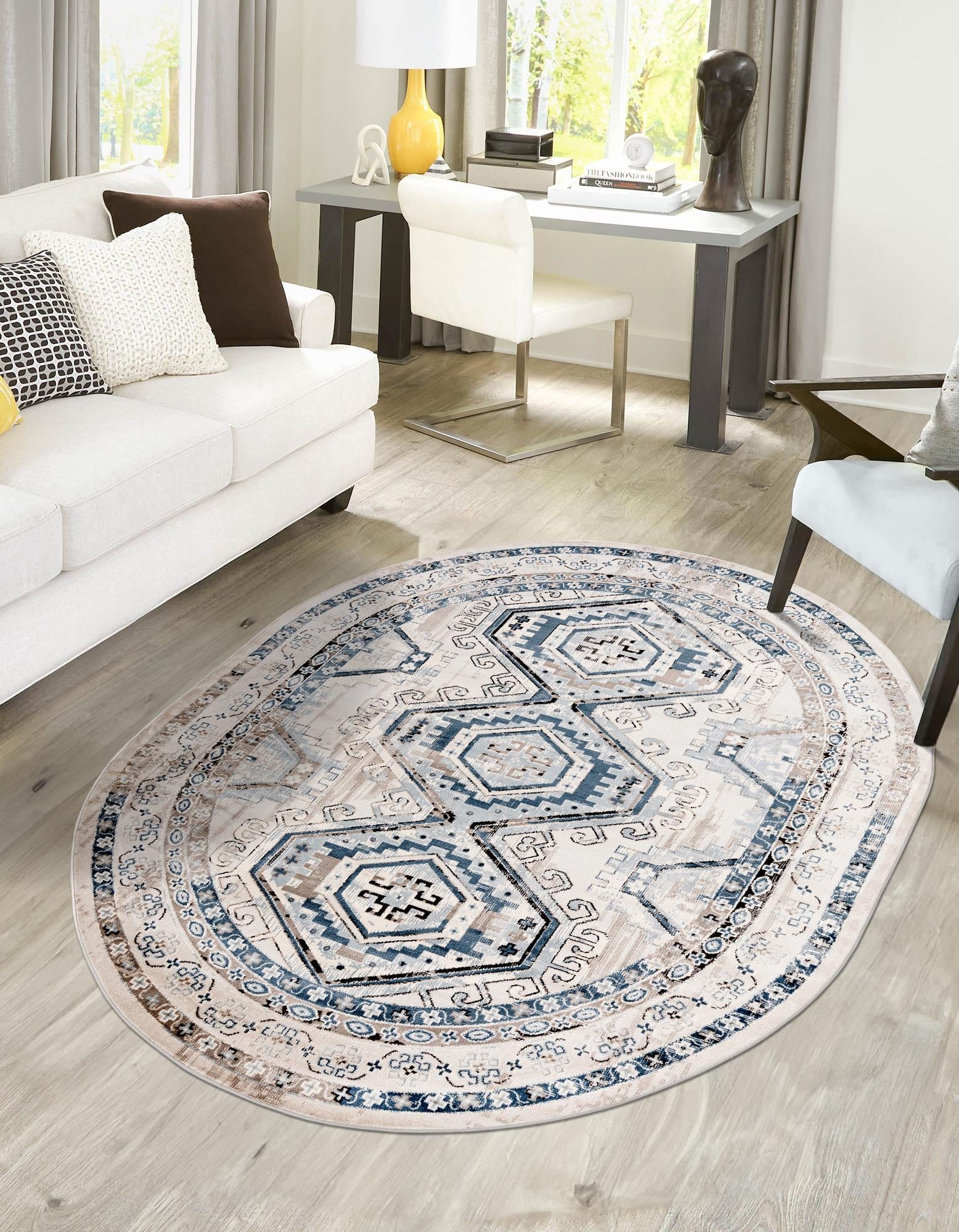 Savannah Elegance Collection Area Rug -  Tybee (Gray Blue)