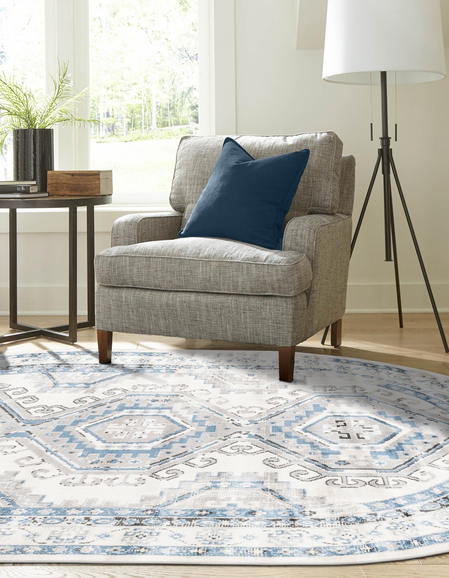 Savannah Elegance Collection Area Rug -  Tybee (Gray Blue)