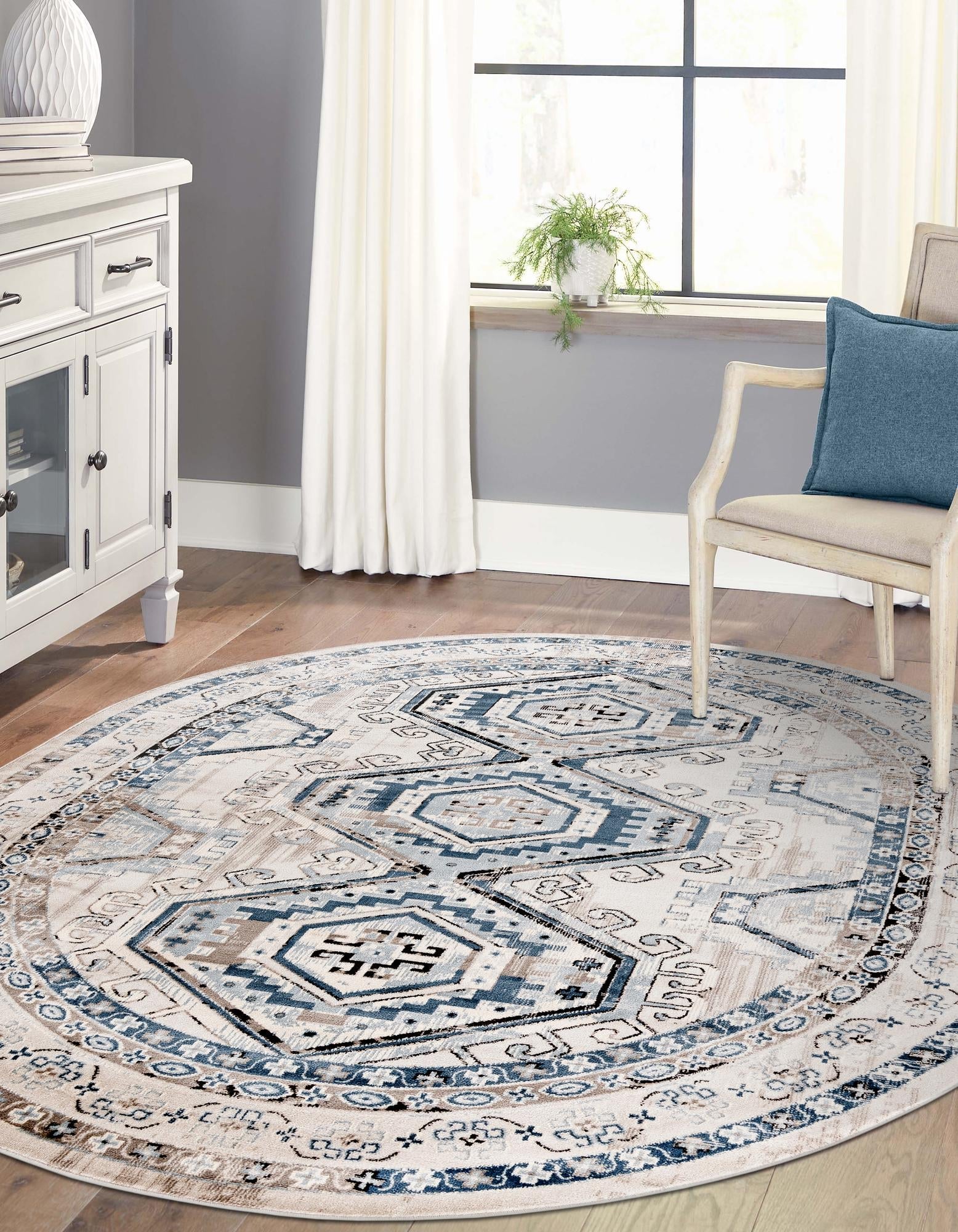 Savannah Elegance Collection Area Rug -  Tybee (Gray Blue)