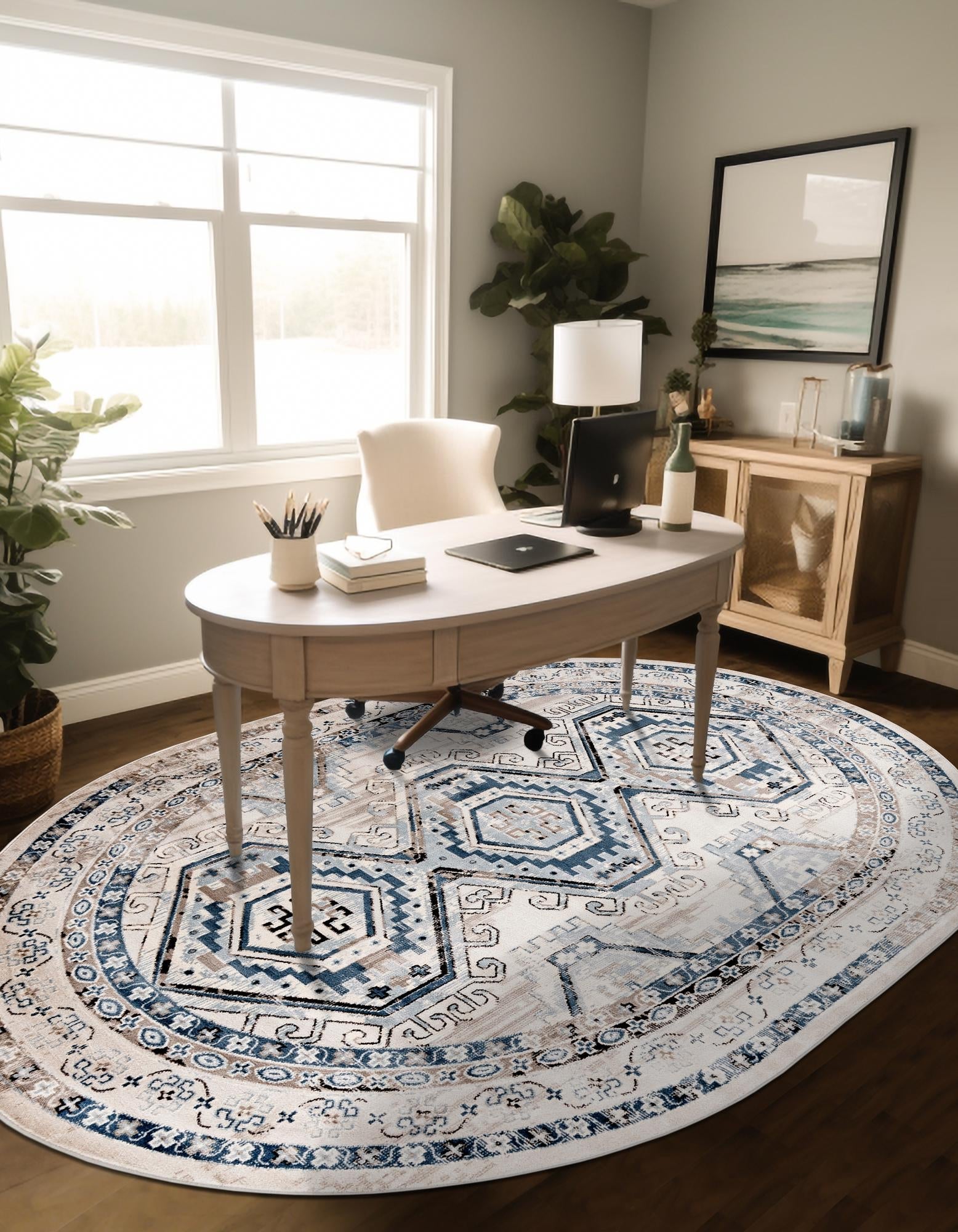 Savannah Elegance Collection Area Rug -  Tybee (Gray Blue)