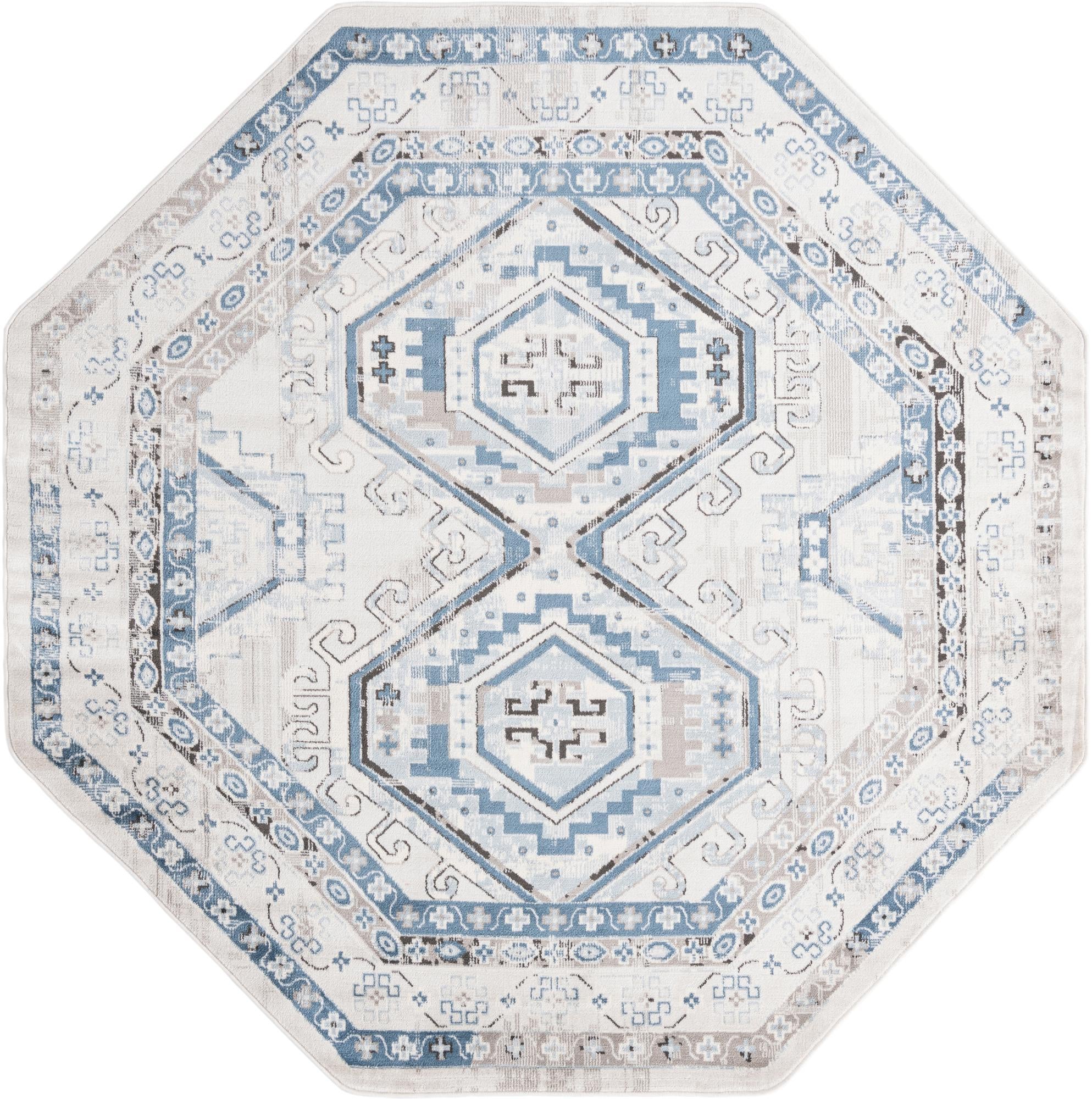 Savannah Elegance Collection Area Rug -  Tybee (Gray Blue)