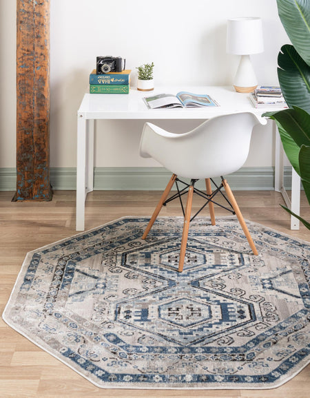 Savannah Elegance Collection Area Rug -  Tybee (Gray Blue)